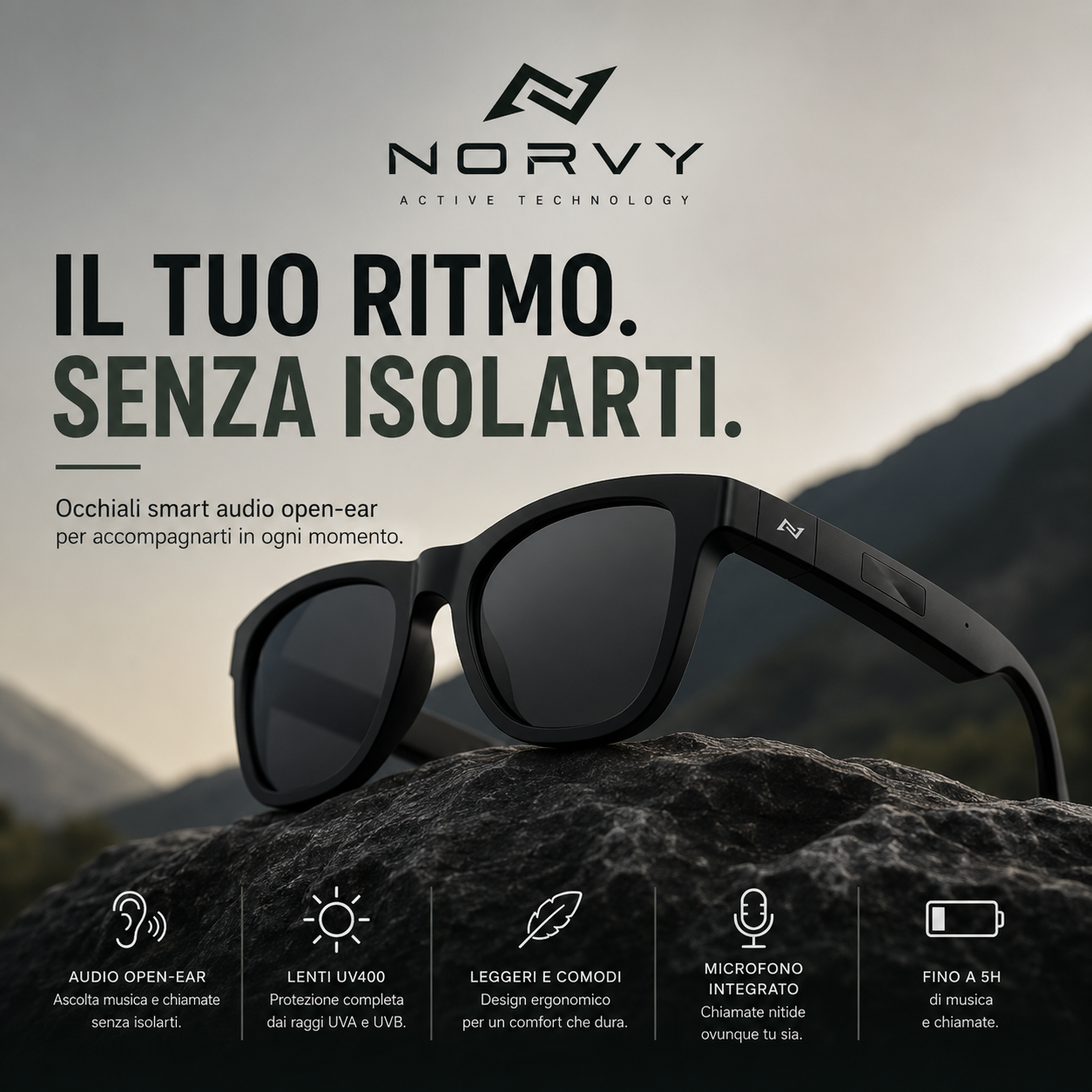 NORYV FLOW - Occhiali Smart Bluetooth