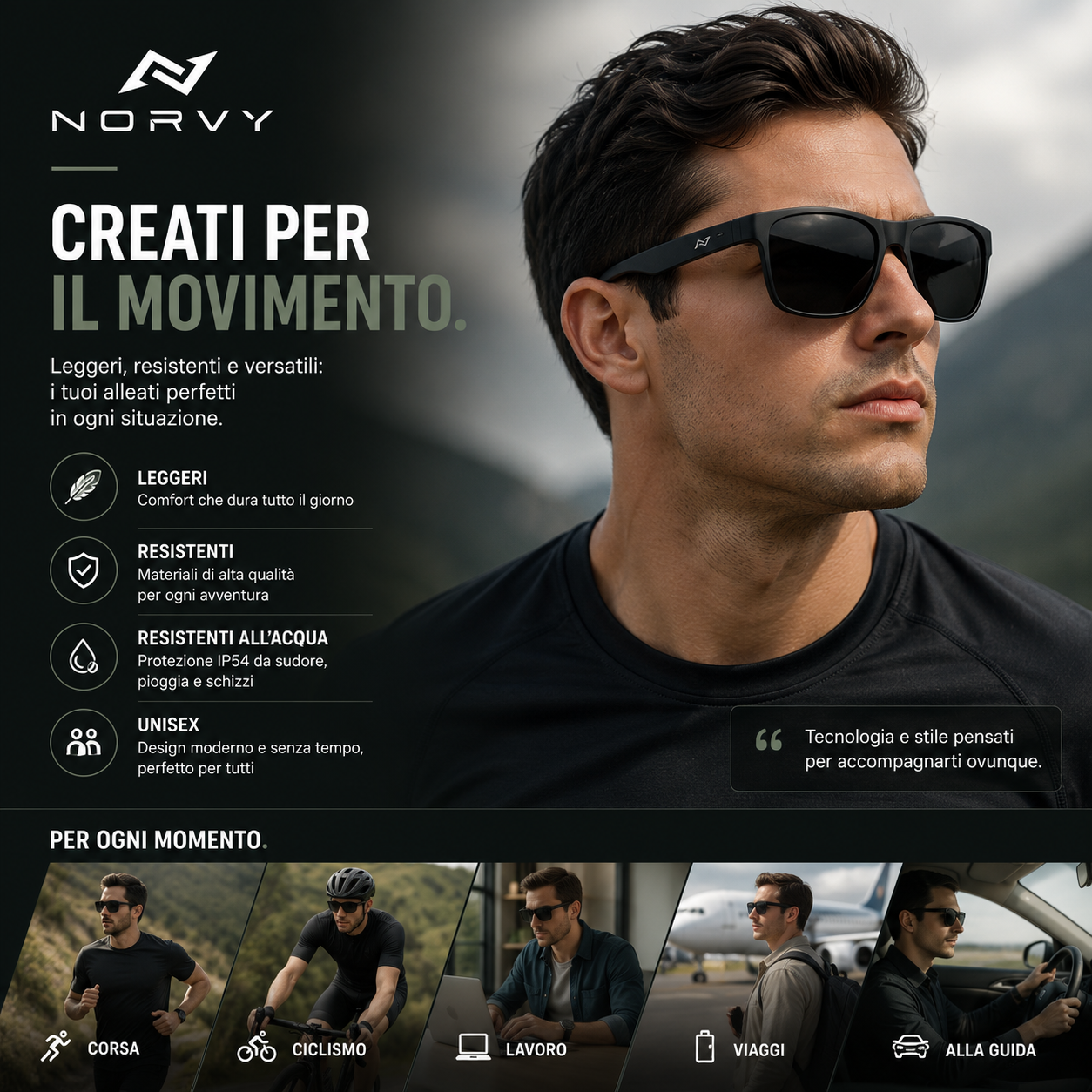 NORYV FLOW - Occhiali Smart Bluetooth