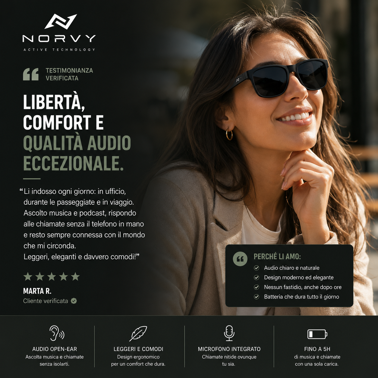 NORYV FLOW - Occhiali Smart Bluetooth